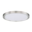 Maxim Lighting Chip Outdoor Round Flush Mount in Satin Nickel, durable steel construction for stylish outdoor illumination.