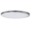 Maxim Lighting Chip Outdoor Round Flush Mount in Satin Nickel, durable steel construction for stylish outdoor illumination.