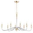 Maxim Lighting Clarion Chandelier in Chrome with Satin Brass finish, crafted from durable steel for a modern touch.