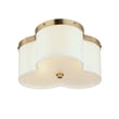 Maxim Lighting Clover Light Flush Mount in Satin Brass, stylish steel design for modern home decor.