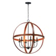 Maxim Lighting Compass Pendant in Antique Pecan with Black finish, crafted from durable steel for a stylish look.