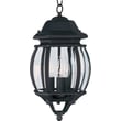 Maxim Lighting Crown Hill Outdoor Hanging Lantern in Black Aluminum, perfect for enhancing outdoor spaces with style.