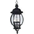 Maxim Lighting Crown Hill Outdoor Hanging Lantern in Black Aluminum, perfect for enhancing outdoor spaces with style.