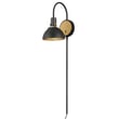Maxim Lighting Dawn Pin Up Wall Sconce in Antique Brass with Black finish, featuring an elegant design crafted from Aluminum.