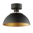 Maxim Lighting Dawn Flush Mount in Antique Brass with Black finish, made of Aluminum, featuring a sleek, modern design suitable for any room.