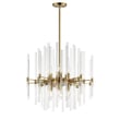 Maxim Lighting Divine Chandelier with a Heritage finish, featuring a Steel frame and Glass accents, elegantly hanging from the ceiling.