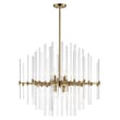 Maxim Lighting Divine Chandelier in Heritage finish with Steel frame and Glass accents, featuring elegant curves and multiple candle-style bulbs.