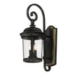 Maxim Lighting Dover Cast Outdoor Wall Light in Bronze finish, featuring an elegant aluminum frame with clear glass panels