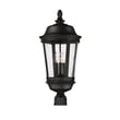 Maxim Lighting Dover Cast Outdoor Post Light in Bronze finish, made of Aluminum, featuring a classic design with a clear glass lantern on a post.