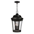 Maxim Lighting Dover Cast Outdoor Pendant in Bronze finish, featuring a classic aluminum frame with clear glass panels, hanging from a chain.