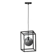 Fluid Pendant by Maxim Lighting, featuring a sleek design in black with polished chrome finish, crafted from steel and glass, hanging elegantly.