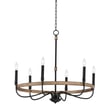 Maxim Lighting's Franklin Chandelier in Driftwood with Black finish, featuring a steel frame and elegant design, perfect for modern interiors.