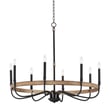 Maxim Lighting Franklin Chandelier with a Driftwood and Black finish, crafted from steel, hanging elegantly with multiple lights.
