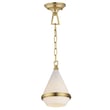 Maxim Lighting Giza Pendant in Satin Brass finish, featuring a sleek steel frame with a geometric design and a glass shade for a modern touch.