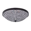 Maxim Lighting Glimmer Flush Mount in Bronze finish with a Steel frame and Crystal accents, creating an elegant and sparkling ceiling fixture.