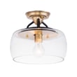 Maxim Lighting Goblet Semi Flush Mount in Bronze with Antique Brass finish, featuring a steel and glass design with an elegant, modern aesthetic.