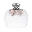 Maxim Lighting Goblet Semi Flush Mount in Black with Satin Nickel finish, featuring a steel frame and glass shade.