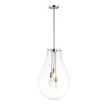 Maxim Lighting Gourd Pendant in Satin Nickel finish, featuring a sleek steel frame with a glass shade, elegantly hanging in a modern interior setting.