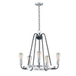 Maxim Lighting Haven Chandelier in Black with Satin Nickel finish, featuring a sleek steel frame with elegant, modern design elements.
