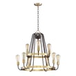Maxim Lighting Haven Chandelier in Oil Rubbed Bronze with Brass finish, featuring a steel frame and multiple elegant light fixtures.