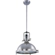 Maxim Lighting Hi-Bay Frosted Pendant in Polished Nickel finish, featuring a sleek steel design with a frosted glass shade.