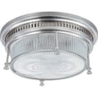 Maxim Lighting Hi-Bay Ceiling Flush Mount in Satin Nickel finish, featuring a steel frame and glass shade, suitable for modern interiors.