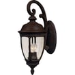 Maxim Lighting Knob Hill Cast 3-Light Outdoor Wall Lantern in Sienna finish, made of Aluminum, featuring a classic design with clear glass panels.