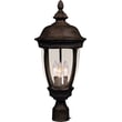 Maxim Lighting Knob Hill Cast Outdoor Pole Post Lantern in Sienna finish, made of Aluminum, featuring a classic design with clear glass panels.