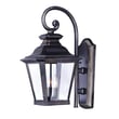 Maxim Lighting Knoxville Outdoor Wall Light in Bronze finish, featuring a sleek Aluminum frame with a clear glass shade
