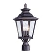 Maxim Lighting Knoxville Outdoor Post Light in Bronze finish, featuring a classic design with an Aluminum frame and clear glass panels.