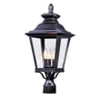 Maxim Lighting Knoxville Outdoor Post Light in bronze finish, featuring an aluminum frame with a classic lantern design and clear glass panels.