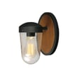 Maxim Lighting Lido Outdoor Wall Light in Antique Pecan with Black finish, featuring a steel and glass construction.
