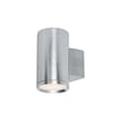 Maxim Lighting Lightray Glass Stripe Outdoor Wall Light in Brushed Aluminum finish, featuring a sleek design with horizontal glass stripes.