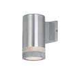 Maxim Lighting Lightray Glass Stripe Outdoor Wall Light in Brushed Aluminum finish, featuring a sleek and modern design with horizontal glass stripes.