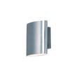 Maxim Lighting Lightray 86152 LED Outdoor Wall Light in Brushed Aluminum finish, featuring a sleek, modern design with a cylindrical shape.