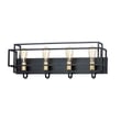 Maxim Lighting Liner Bathroom Vanity Light in Black with Satin Brass finish, featuring a sleek, modern design with a steel frame and minimalist aesthetic.