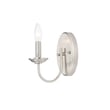 Maxim Lighting Logan 1-Light Wall Sconce in Satin Nickel finish, featuring a sleek steel design with a modern, minimalist aesthetic.