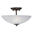 Maxim Lighting Logan Semi Flush Mount in Oil Rubbed Bronze finish with a Steel frame and Glass shade, elegantly illuminating the room.