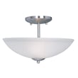 Maxim Lighting Logan Semi Flush Mount with a Satin Nickel finish, featuring a Steel frame and Glass shade, elegantly illuminates a modern space.