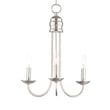 Maxim Lighting Logan Candle Chandelier in Satin Nickel finish, featuring a sleek steel frame with elegant candle-style lights.
