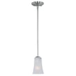 Maxim Lighting Logan Mini Pendant featuring a sleek Satin Nickel finish with a Steel frame and a Glass shade, elegantly suspended for modern illumination.