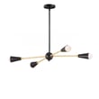 Maxim Lighting Lovell 4-Light Pendant in Black with Satin Brass finish, featuring a sleek steel frame and elegant design.