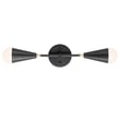 Maxim Lighting Lovell 2-Light Wall Sconce in Black with Satin Brass finish, made of Steel, featuring a modern design with two elegant light fixtures.
