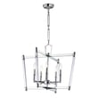 Lucent Chandelier by Maxim Lighting in polished nickel finish, featuring a sleek steel frame and elegant glass accents, hanging in a modern interior setting.
