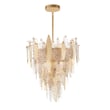 Majestic Chandelier by Maxim Lighting: Elegant steel frame with gold leaf finish, adorned with glass accents, creating a luxurious and sophisticated ambiance.