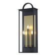 Maxim Lighting Manchester Outdoor Wall Sconce in Black Aluminum, featuring a classic lantern design with clear glass panels for outdoor illumination.