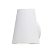 Maxim Lighting Mini Outdoor Wall Sconce in White finish, crafted from Aluminum, mounted on a wall, emitting soft ambient light.