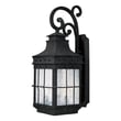 Maxim Lighting Nantucket Outdoor Wall Light with a Country Forge finish, crafted from Steel and Glass, elegantly illuminates an outdoor space.
