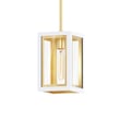 Maxim Lighting Neoclass Outdoor Pendant in Aluminum, featuring a sleek design with a White with Gold finish, hanging elegantly in an outdoor setting.