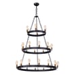 Maxim Lighting Noble Tier Chandelier in Black with Natural Aged Brass finish, featuring a multi-tiered design with steel and brass elements.